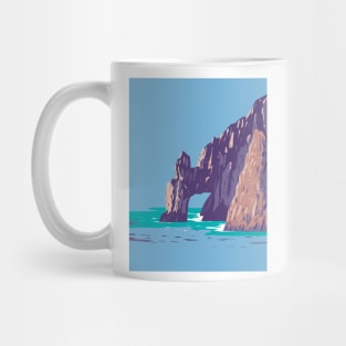 El Arco or the Arch of Cabo San Lucas in Mexico WPA Art Deco Poster Mug